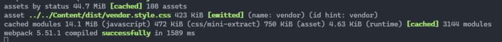 Webpack output showing [cached]